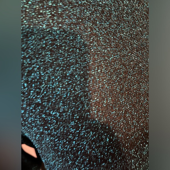 NWT NY & Co Sparkle mock neck long sleeve shirt teal green Size large NY&C - Picture 5 of 11